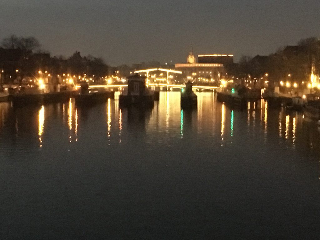 Amstel lovers bridge in Amsterdam