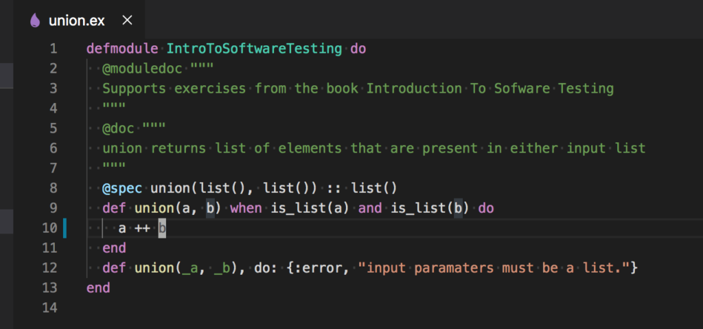 Elixir Union Function Implementation With A Fault