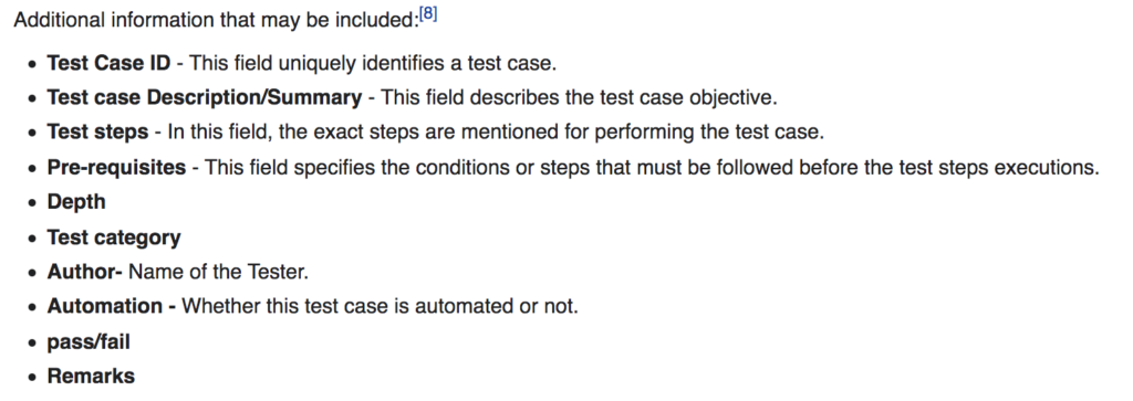 Test Case attributes